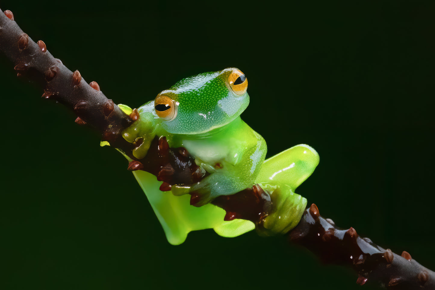 Nature’s Transparent Wonder – Glass Frog Close-Up | Fine Art Wildlife Metal Print