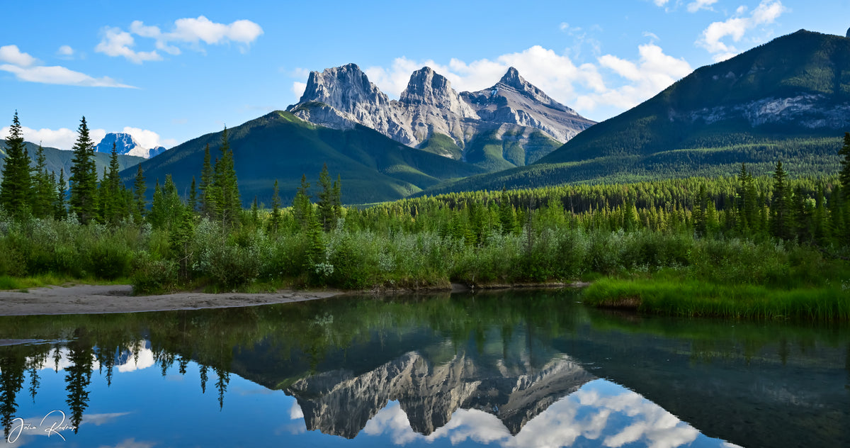 Reflections of the Three Sisters Canmore, Alberta